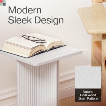 Square Fluted Accent Side Table - Modern Design for Every Room