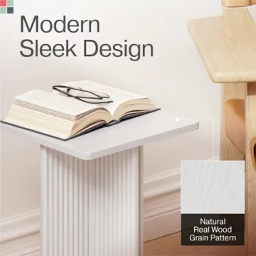Square Fluted Accent Side Table - Modern Design for Every Room