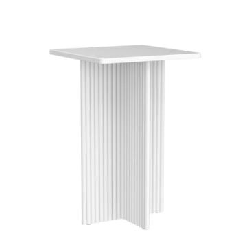 Square Fluted Accent Side Table - Modern Design for Every Room