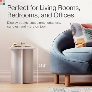 Square Fluted Accent Side Table - Modern Design for Every Room