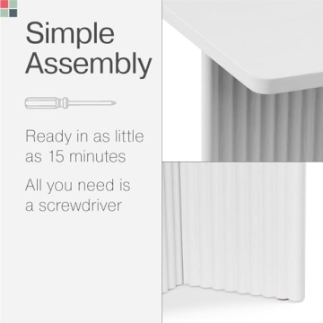 Square Fluted Accent Side Table - Modern Design for Every Room