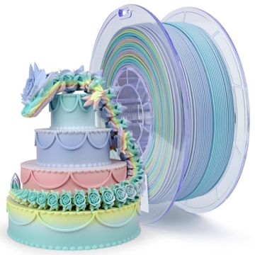 ZIRO Matte PLA 3D Printer Filament, Multicolor Rainbow 1.75mm, 1KG - Perfect for Stunning Creations
