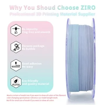 ZIRO Multi-Color Matte PLA Filament 1.75mm 1KG