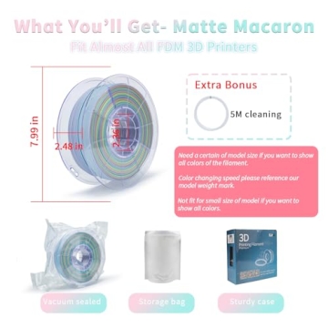 ZIRO Multi-Color Matte PLA Filament 1.75mm 1KG