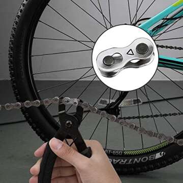 Oumers Bike Link Plier+Chain Breaker Splitter+6 Pairs Bicycle Missing Link, Chain Plier Quick Link Opener Remover Plier for 6/7/8/9/10 Speed Chains Repair | Professional Bike Chain Repair Tool Kit