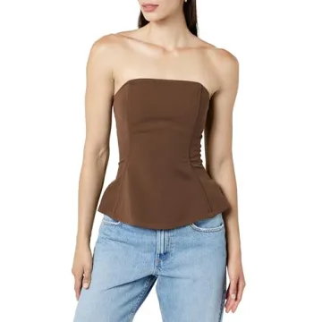 The Drop Women's Alejandra Strapless Corset Top - Coffee Bean - Size S