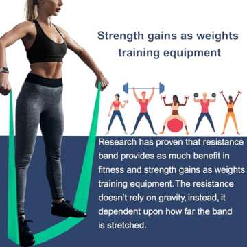A AZURELIFE Resistance Bands,Professional Long Non-Latex Elastic Stretch Bands,Exercise Bands for Ph...