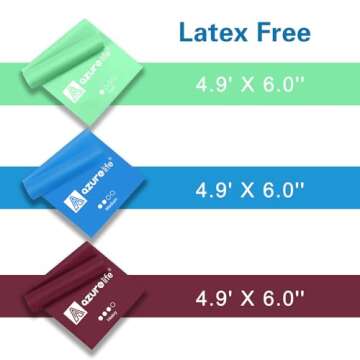 A AZURELIFE Resistance Bands,Professional Long Non-Latex Elastic Stretch Bands,Exercise Bands for Physical Therapy, Yoga, Pilates, Rehab, at-Home or The Gym Workouts, Strength Training