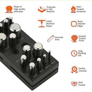 Splenor Tools 14 Round Punch Disc Cutter - for Jewelry Making - Metal Working & Cutting Tool - Size ⅛" to ⅝"