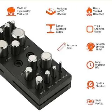 Splenor Tools 14 Round Punch Disc Cutter - for Jewelry Making - Metal Working & Cutting Tool - Size ⅛" to ⅝"