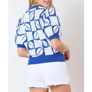 Trendy Women Y2K Puff Short Sleeve Cropped Sweater