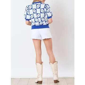 Trendy Women Y2K Puff Short Sleeve Cropped Sweater