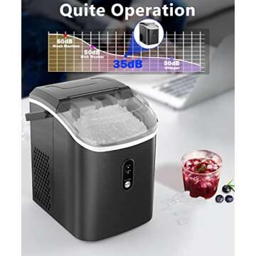 Kndko Nugget Ice Maker Countertop,10,000pcs/33lbs/Day,Pebble Ice Maker with Self-Cleaning,Crushed Ice Makers for Home Kitchen Bar Party