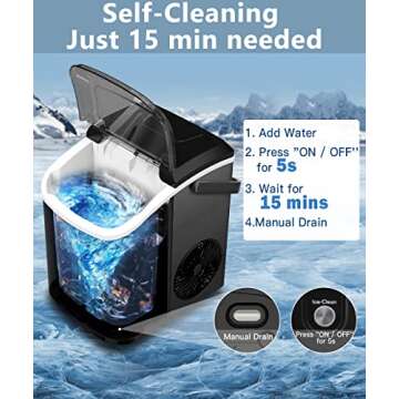Kndko Nugget Ice Maker Countertop,10,000pcs/33lbs/Day,Pebble Ice Maker with Self-Cleaning,Crushed Ice Makers for Home Kitchen Bar Party