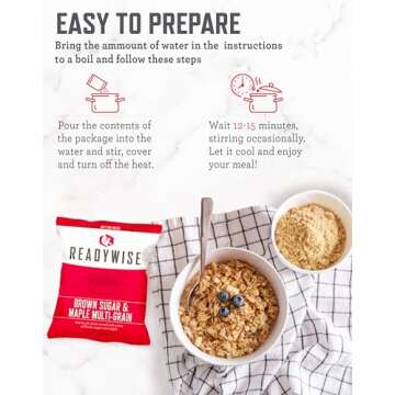 READYWISE Breakfast Bucket - 120 Servings of Versatile Pre-made Meals for Emergencies and Outdoor Ad...