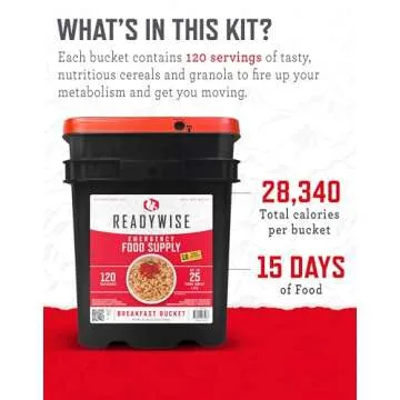 READYWISE Breakfast Bucket - 120 Servings for Every Adventure