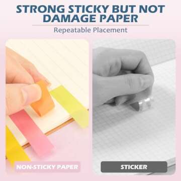 BukSuk 3200Pcs Books Tabs for Annotating, Sticky Tabs, Sticky Notes, Morandi Page Markers, Multi-Colored Writeable and Repositionable Book Flags Strip (3200Pcs)