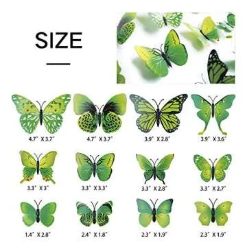 SmartWallStation 84 x PCS 3D Colorful Butterfly Wall Stickers DIY Art Decor Crafts for Party Cosplay Wedding Offices Bedroom Room Glue Sticker Set