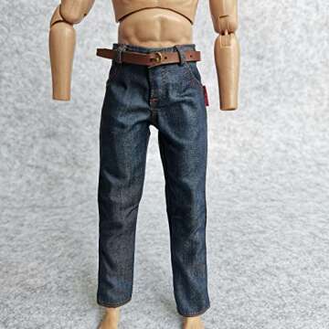 2X 1/6 Scale Male Action Figure Jeans with Belt