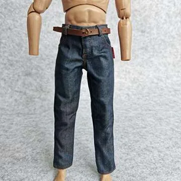 2X 1/6 Scale Male Action Figure Jeans with Belt