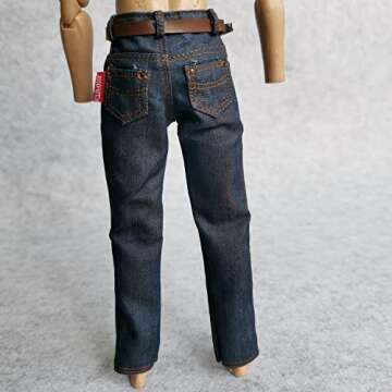 2X 1/6 Scale Male Action Figure Jeans with Belt