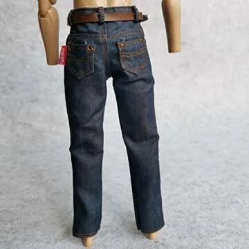 2X 1/6 Scale Male Action Figure Jeans with Belt