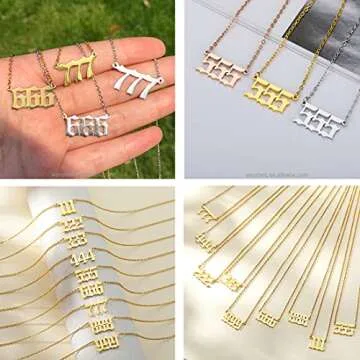 Sora Tuki 111 Necklace Gold 111 Angel Number Necklace Gold 111 Necklace Gold Old English Necklace Go...