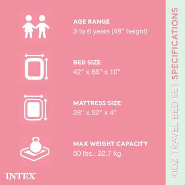 Intex Kidz Travel Bed Set for Comfortable Kids Travel