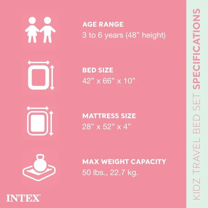 Intex Kidz Travel Bed Set for Comfortable Kids Travel