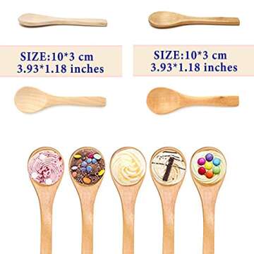 50 Pcs Mini Wooden Spoons - Perfect for Scrubs, Treats, and Crafts