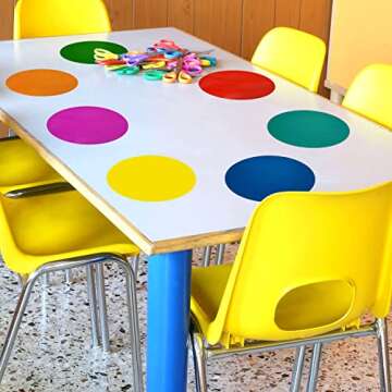 SCRIBBLEDO 8 Pack Dry Erase Dots 11 inch Colorful Dry Erase Circles for Tables Whiteboard Wall Remov...