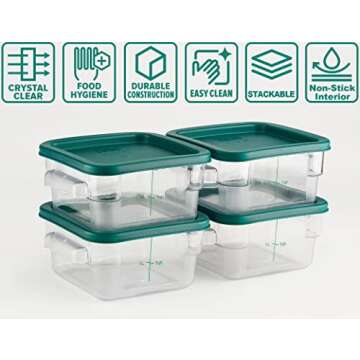 CURTA Food Storage Containers - 4 Pack 2.0 Qt
