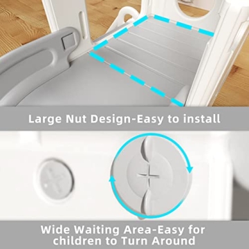 YUFU 6-in-1 Toddler Slide Climber with Basketball Hoop