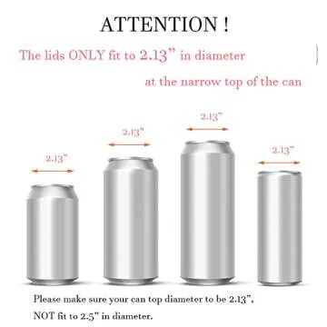 Soda/Beverage/Beer Saver Can Lids, Silicone Can Stopper Covers with No Spill - Fits standard Soda/Be...