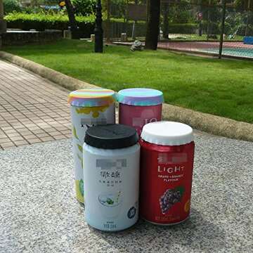Soda/Beverage/Beer Saver Can Lids, Silicone Can Stopper Covers with No Spill - Fits standard Soda/Beverage/Beer cans (6 Pack, Camouflage Red)