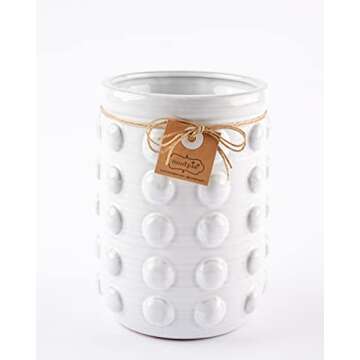 Mud Pie Classic Studded Utensil Crock Floral Kitchen Decor