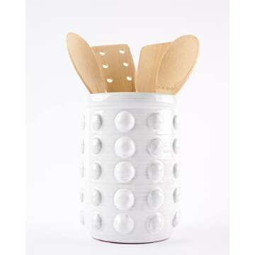 Mud Pie Classic Studded Utensil Crock Floral Kitchen Decor