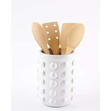 Mud Pie Classic Studded Utensil Crock Floral Kitchen Decor