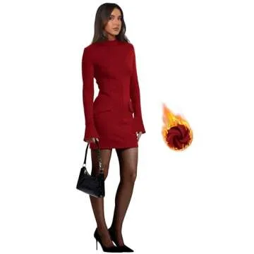 OFEEFAN Women's Club Christmas Dress in Wine Shade