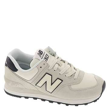 New Balance Women's 574 V2 Transcendent Pearl Sneaker, Angora/Blacktop/Angora, 9
