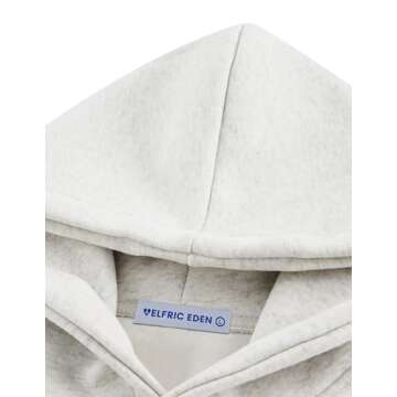 Aelfric Eden Women's Letter Graphic Print Long Sleeve Y2K Hoodie Sweatshirt Basic Loose Hoodie Sweatshirts 2024 Fall Outfits Gray Small