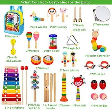 Toddler Musical Instruments Set for Kids - 32 PCS