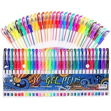 Aen Art 30-Color Gel Pens Set - Vibrant Colors for Artists & Crafters