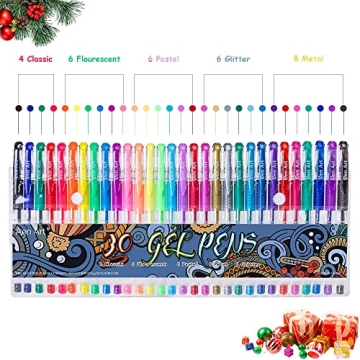 Aen Art 30-Color Gel Pens Set for Vibrant Coloring & Journaling
