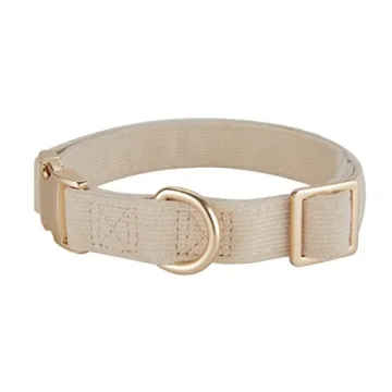 Petiry Soft Corduroy Dog Collar Rose Gold Buckle Medium