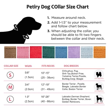 Petiry Soft Corduroy Dog Collar Rose Gold Buckle Medium