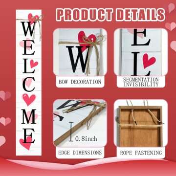 Valentine's Day Wooden Porch Sign for Home Decor