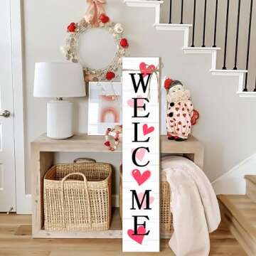 Valentine's Day Wooden Porch Sign for Home Decor