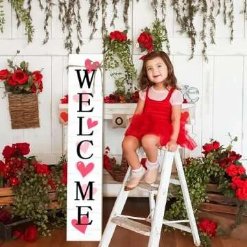 Valentine's Day Wooden Porch Sign for Home Decor