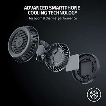 Razer Phone Cooler Chroma: iPhone 14 & 15 Series - MagSafe Compatible - Advanced Smartphone Cooling Technology - 7-Blade Fan - 12 RGB LEDs - USB Type-C Power Cable - Powered by Chroma RGB